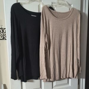 Maurices Tan Long Sleeve Top And Cupio Black Top